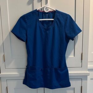 Women's HeartSoul Bright Blue V-Neck Medical Scrub Top